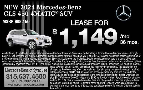 New 2024 Mercedes-Benz GLS 450 4MATIC SUV
